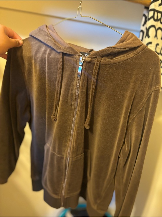 Fashion Nova Jackets & Blazers - Fashion Nova Brown Velour Zip-Up Hoodie